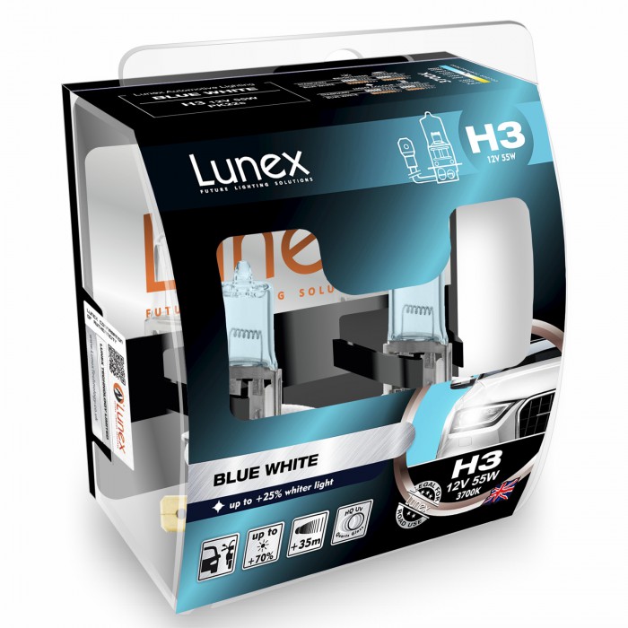 H3 LUNEX BLUE WHITE 3700K (Pair)