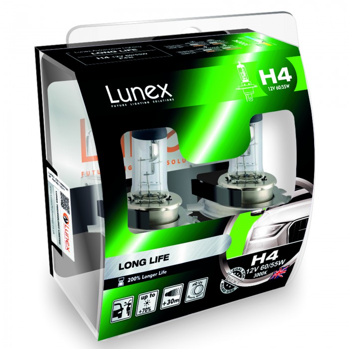 H4 LUNEX STANDARD LONG LIFE 3000K (Pair)