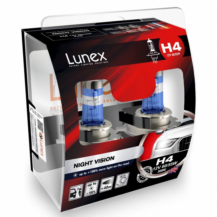 H4 LUNEX NIGHT VISION 3600K (Pair)